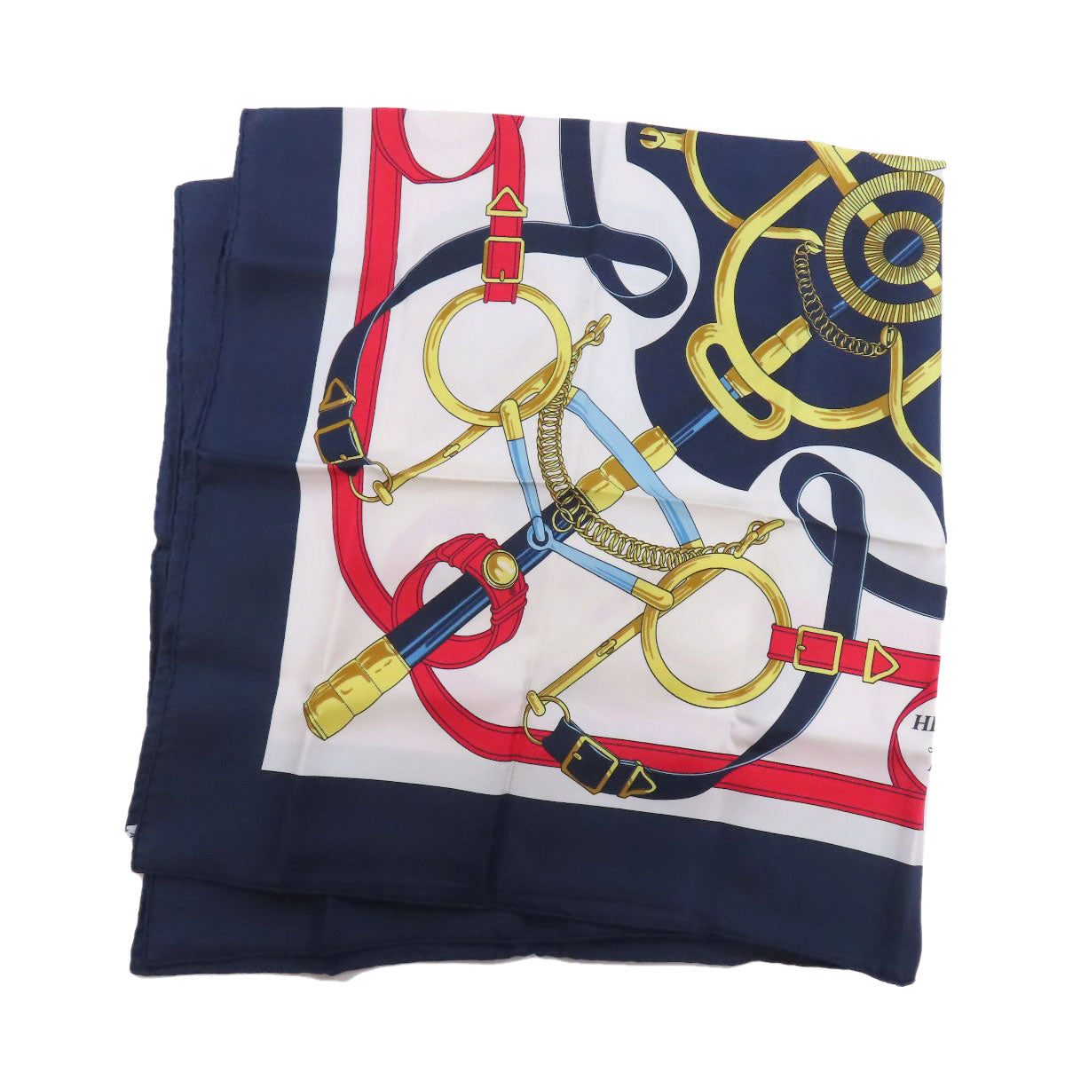 HERMES scarf silk white Carre90
