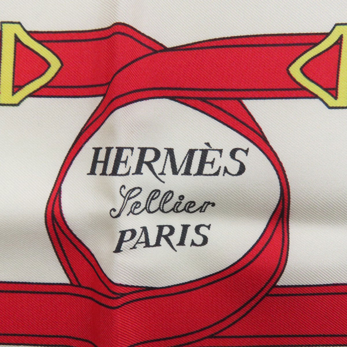 HERMES scarf silk white Carre90