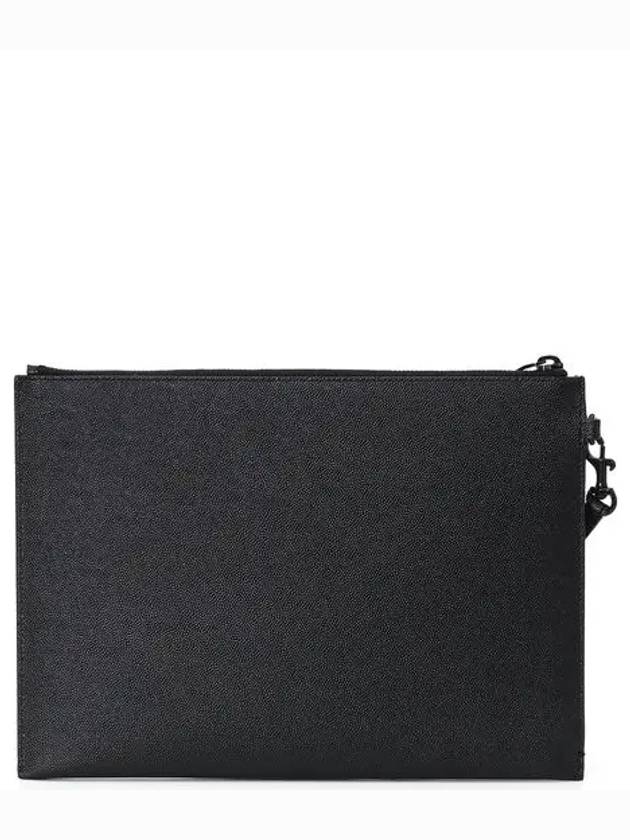 Luxury Saint Laurent Trending 2025 Monogram Strap Tablet Clutch Bag Black Black