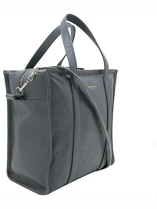 Luxury Balenciaga Trending 2025 513990 Gray color leather small bazaar shopper tote bag shoulder strap