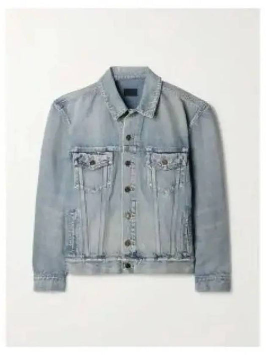 Luxury Saint Laurent Trending 2025 Oversized Fit Denim Jacket Sky Blue
