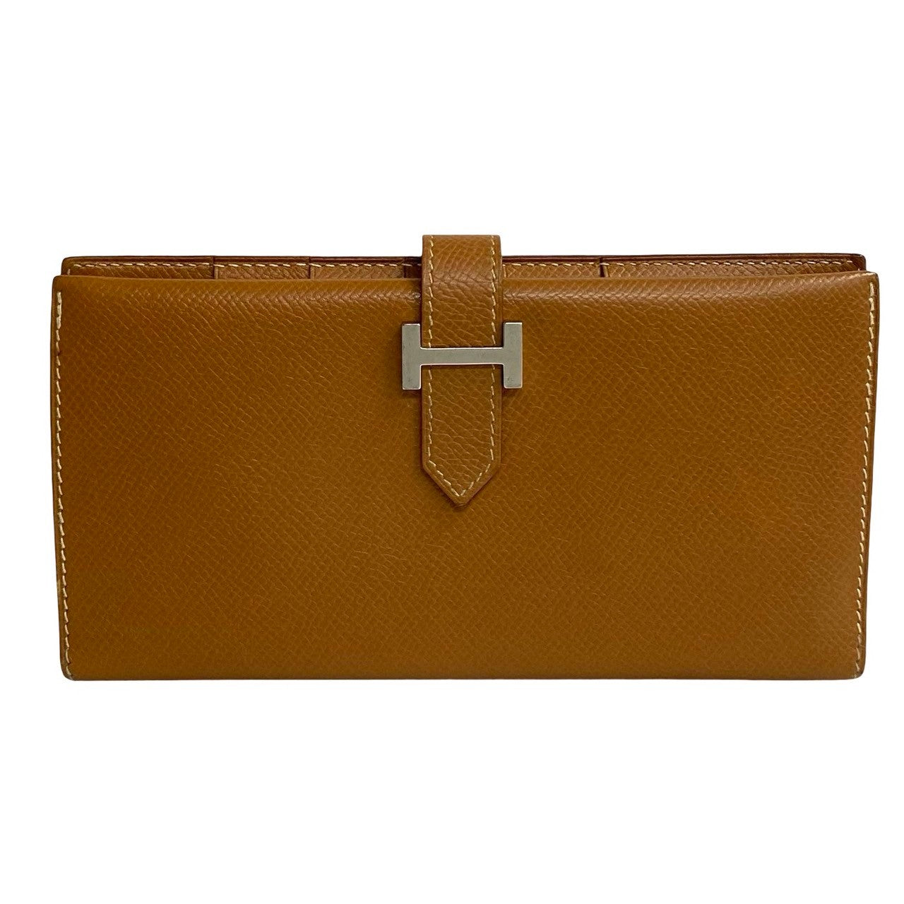 HERMES Long Wallet Purse Epsom Brown Bean Women