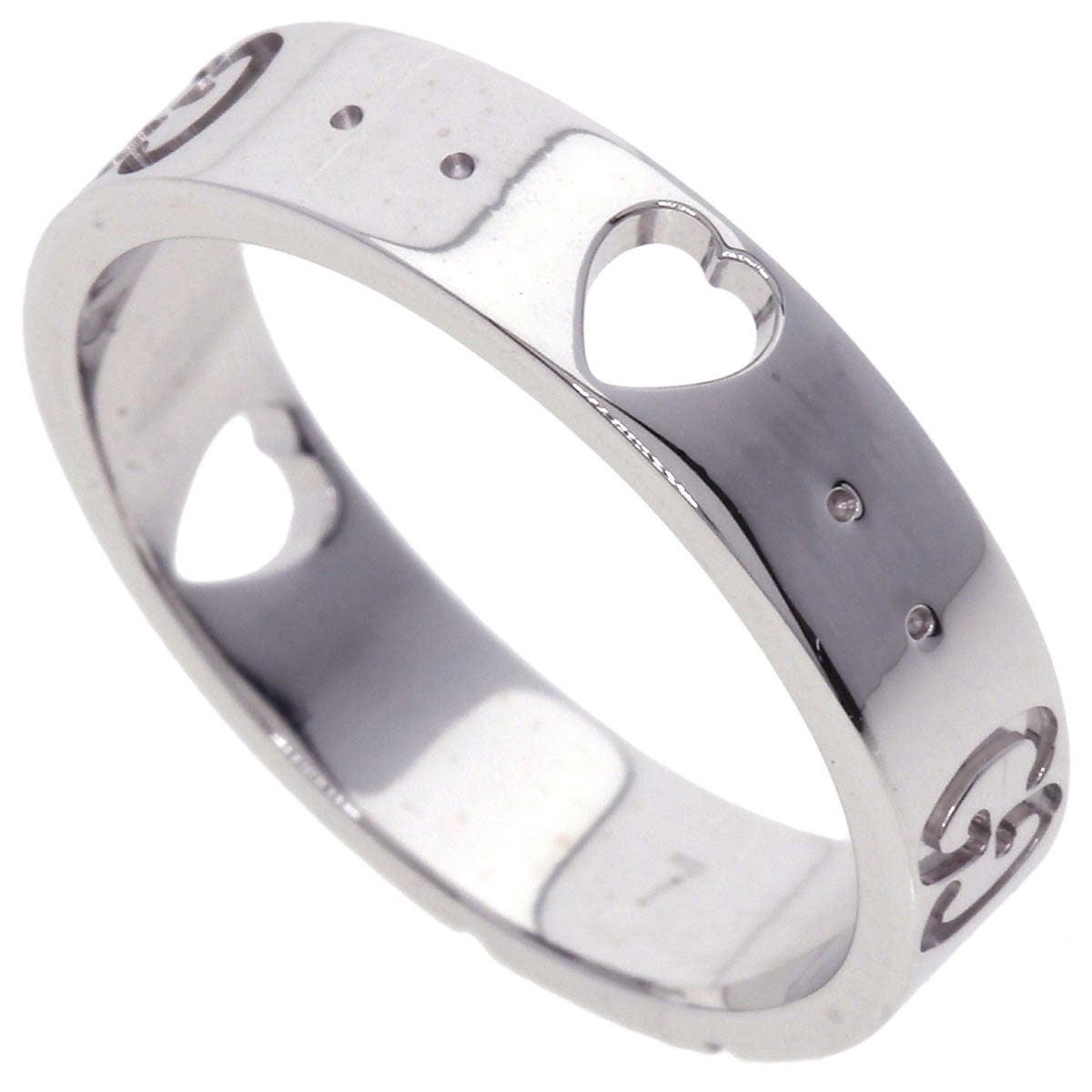 GUCCI Ring K18WG Silver Icon Amor # 7