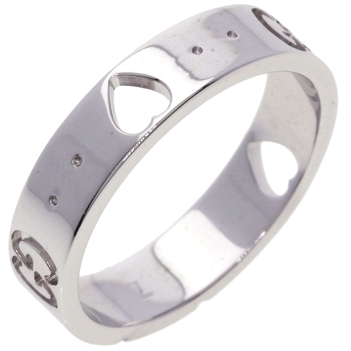 GUCCI Ring K18WG Silver Icon Amor # 7