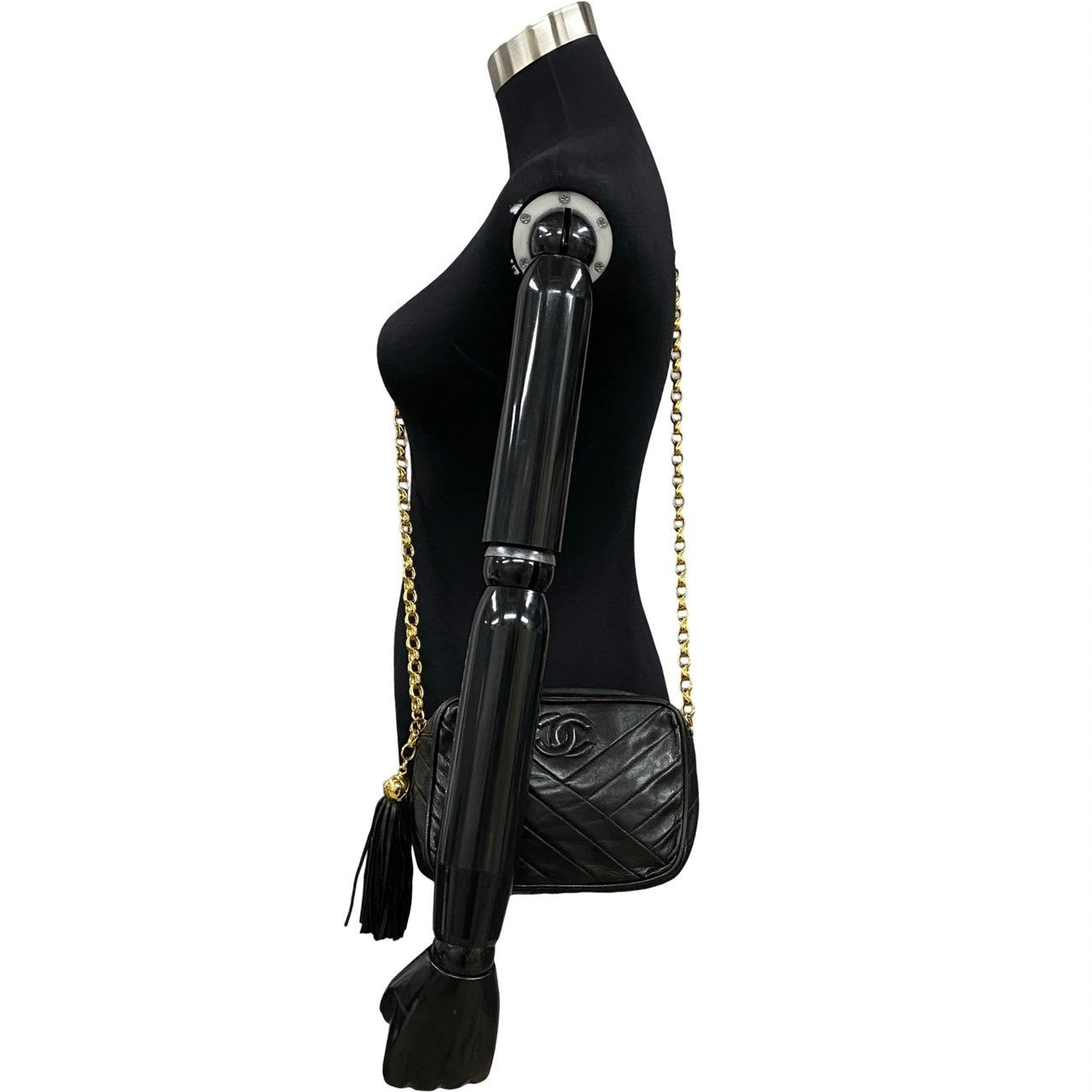 CHANEL Shoulder Bag lambskin black Matrasse