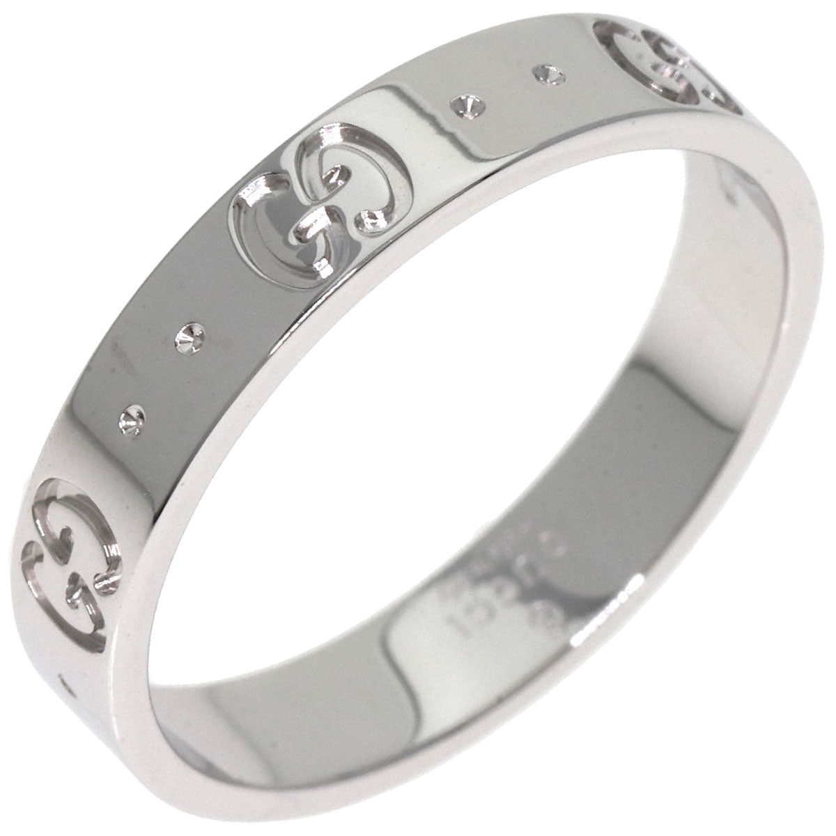 GUCCI Ring K18WG Silver GG Icon #19