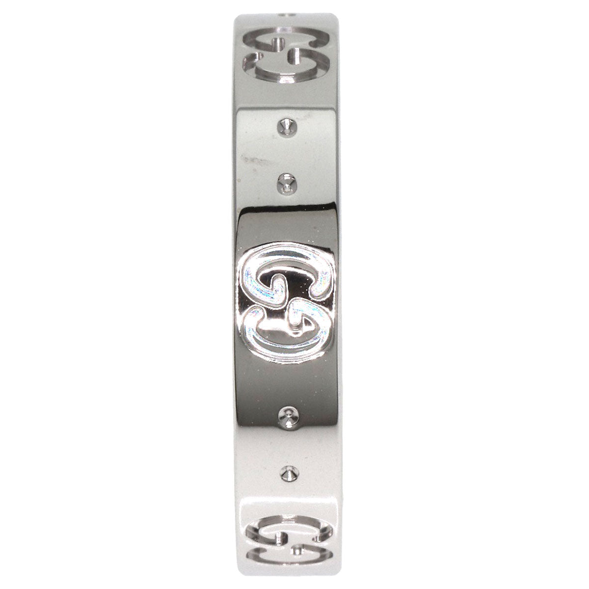 GUCCI Ring K18WG Silver GG Icon #19