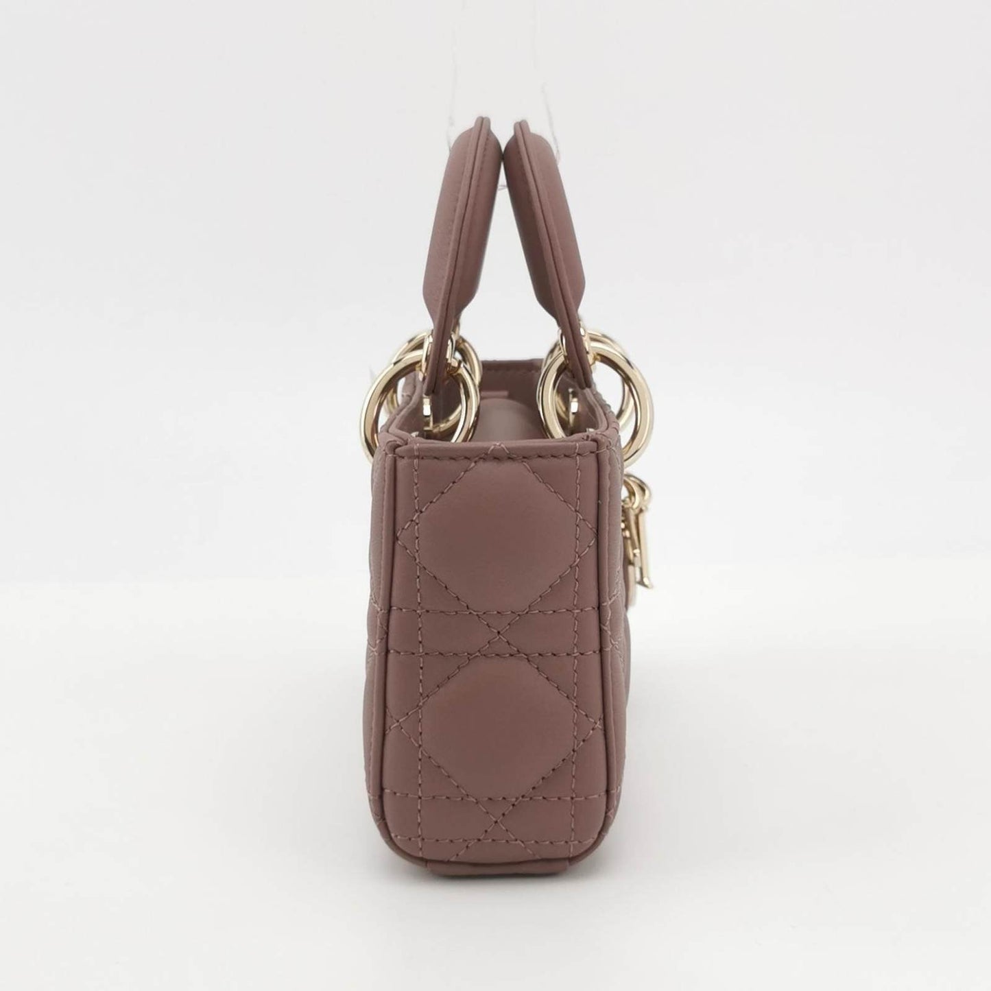 Lady D-Joy Micro Handbag Dark Nude Beige Lambskin Cannage Leather No Strap