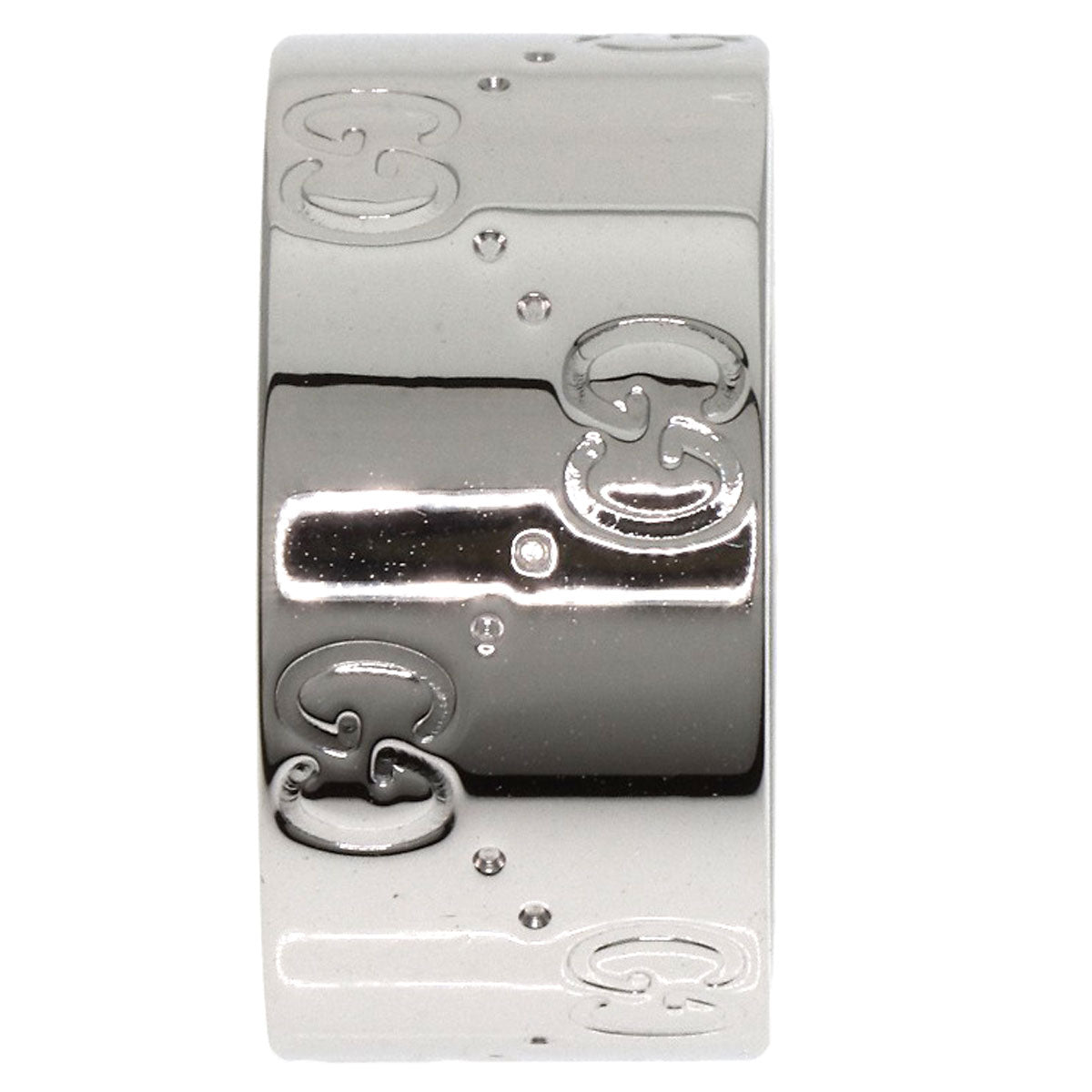 GUCCI Ring K18WG Silver GG Icon Wide #11
