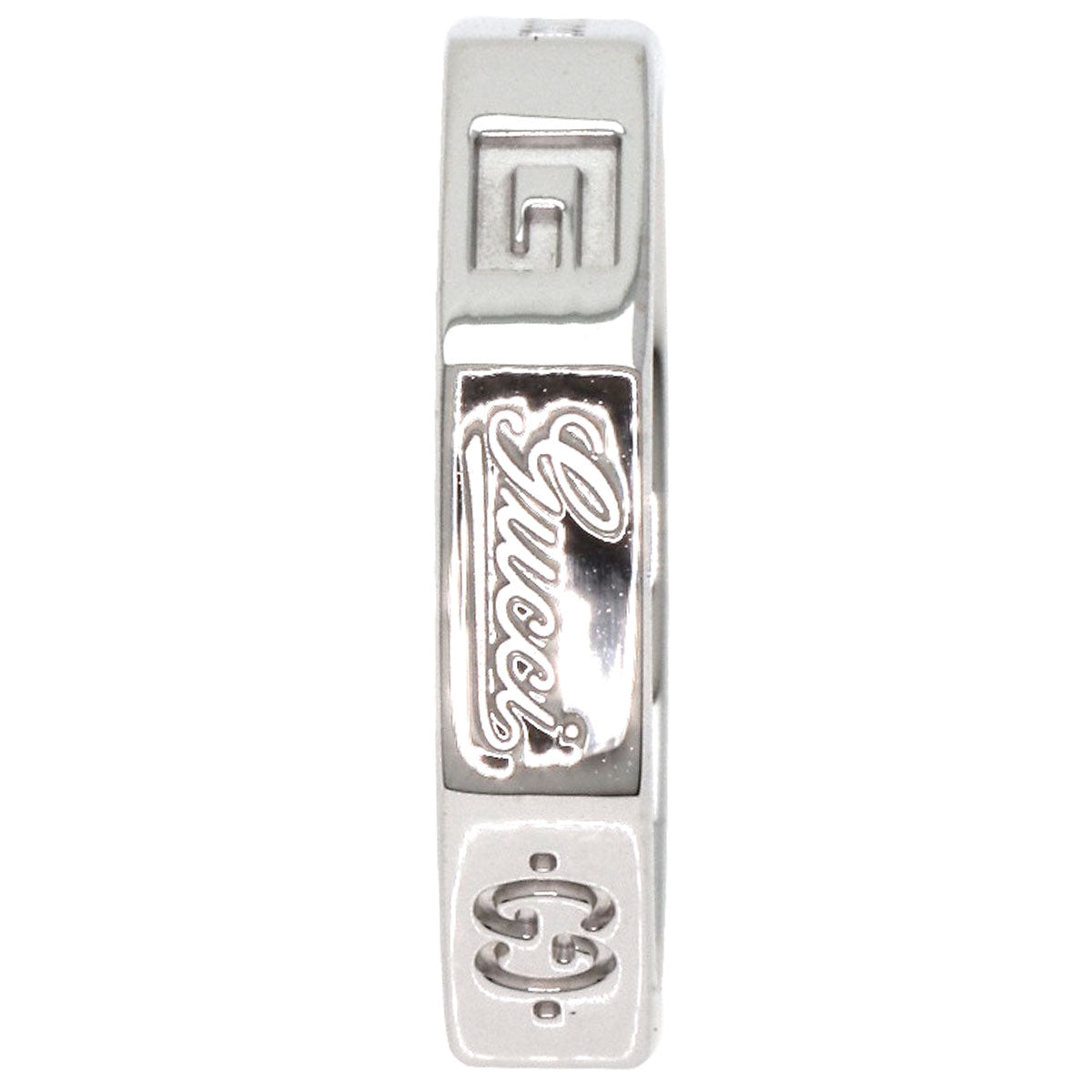 GUCCI Ring K18WG Silver Octagonal #6