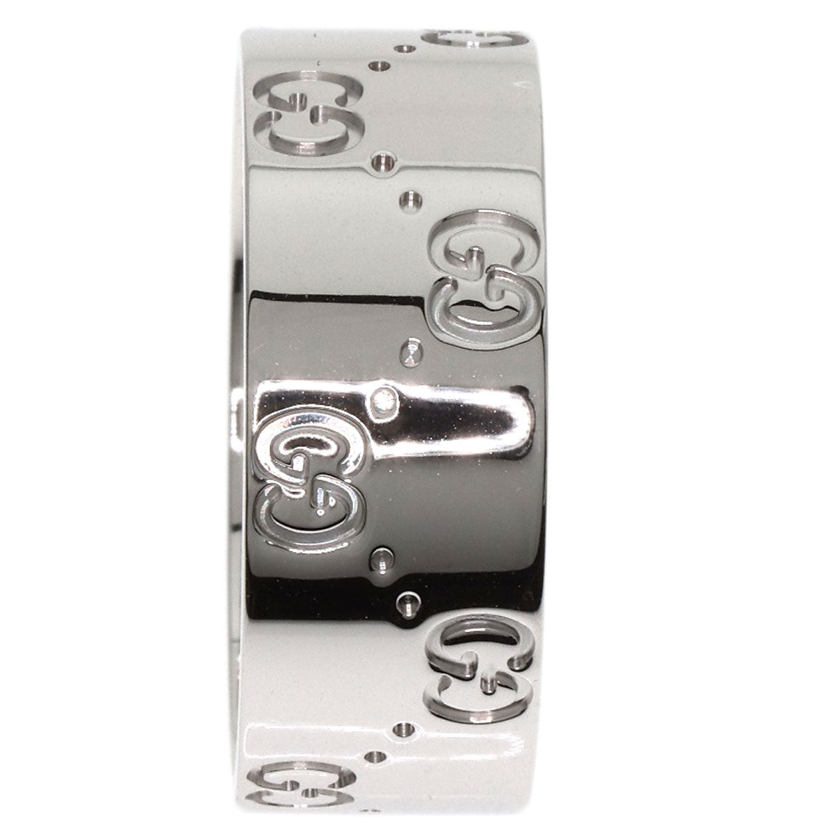 GUCCI Ring K18WG Silver GG Icon Wide #27