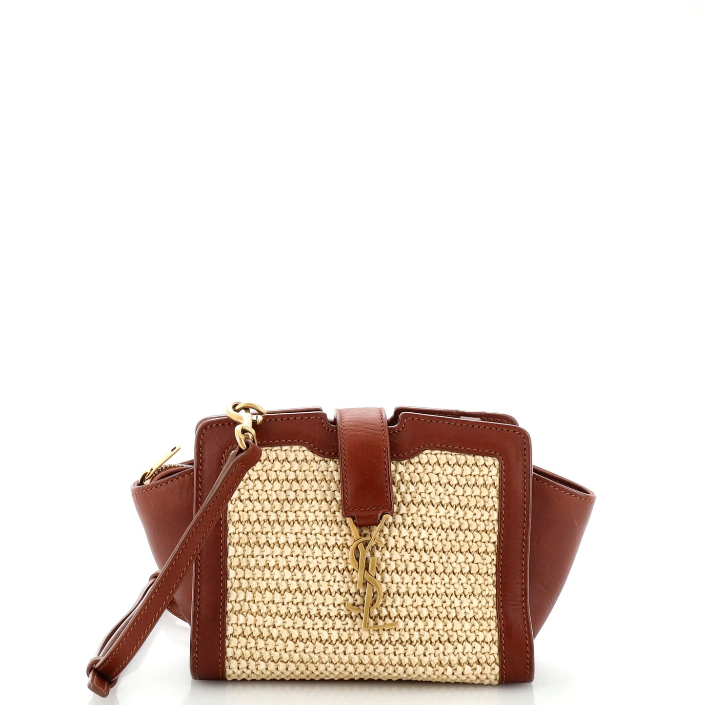 Luxury Saint Laurent Trending 2025 Monogram Cabas Downtown Raffia and Leather Toy