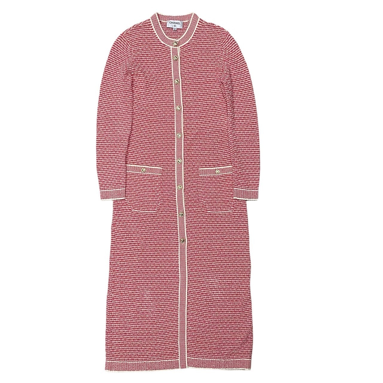 CHANEL one piece Cotton, Nylon pink COCO Mark Button Border Women 34