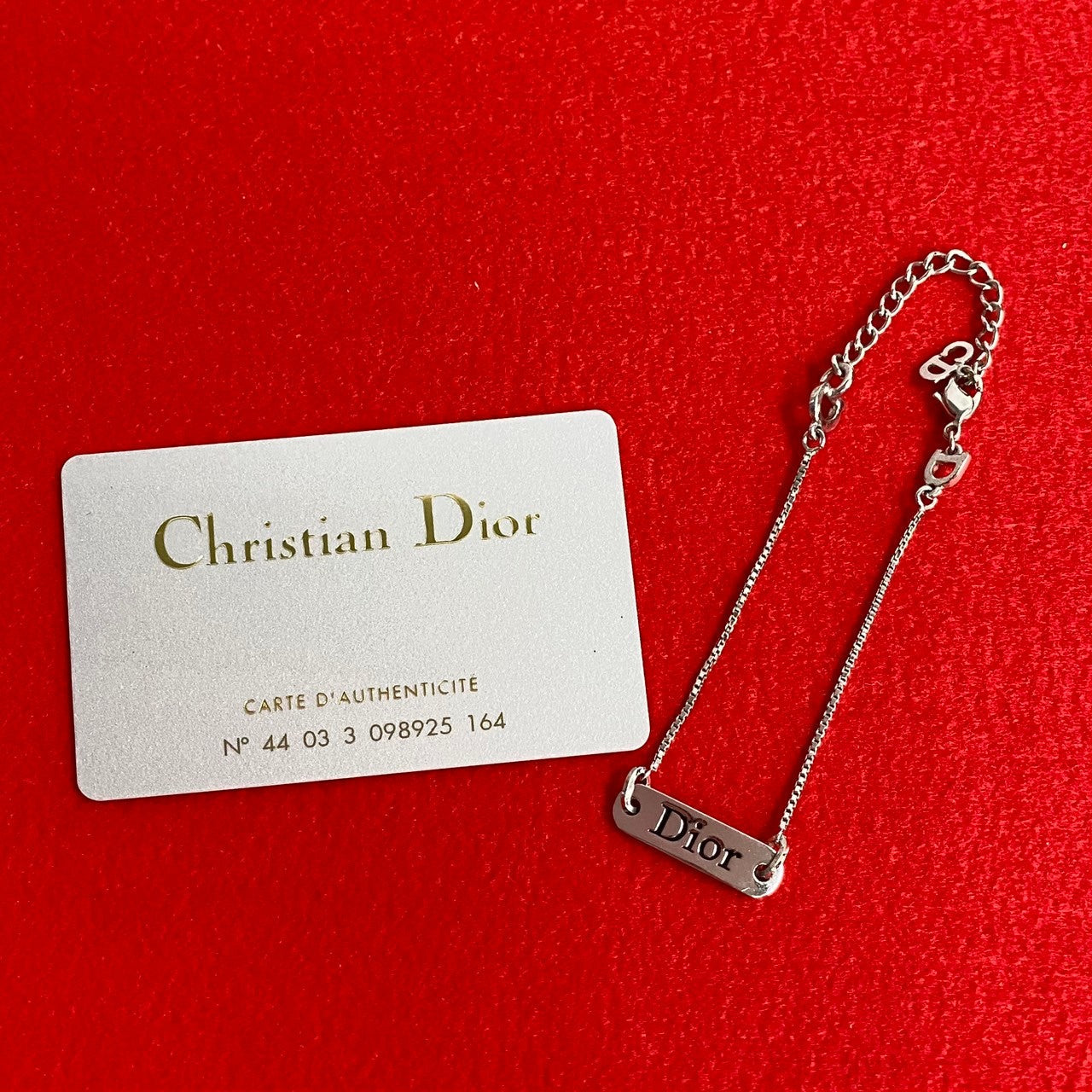 Dior bracelet Silver plating Silver logo plate mens(Unisex)