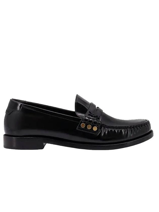 Luxury Saint Laurent Trending 2025 Monogram Penny Leather Loafer Black