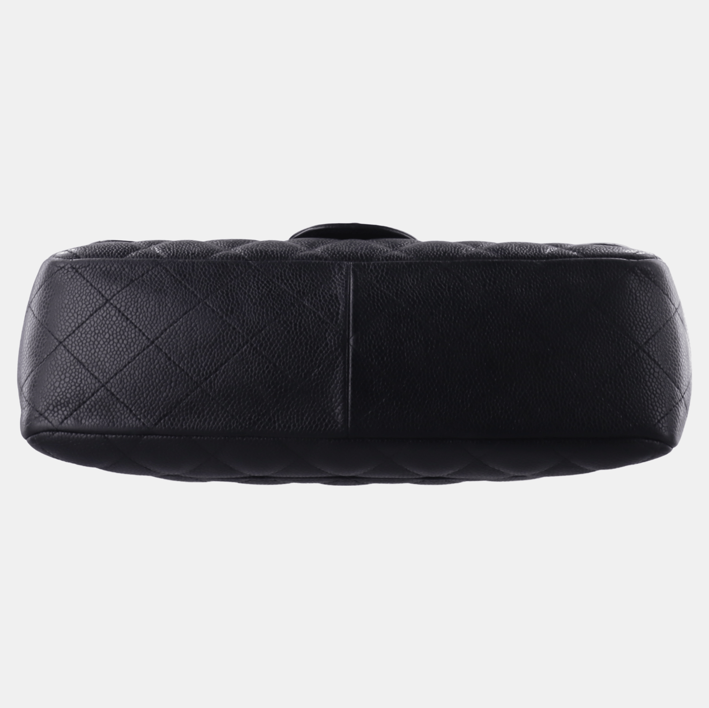 Chanel Classic Flap Jumbo 2010 Black Caviar Leather Double Flap with Silver Hardware