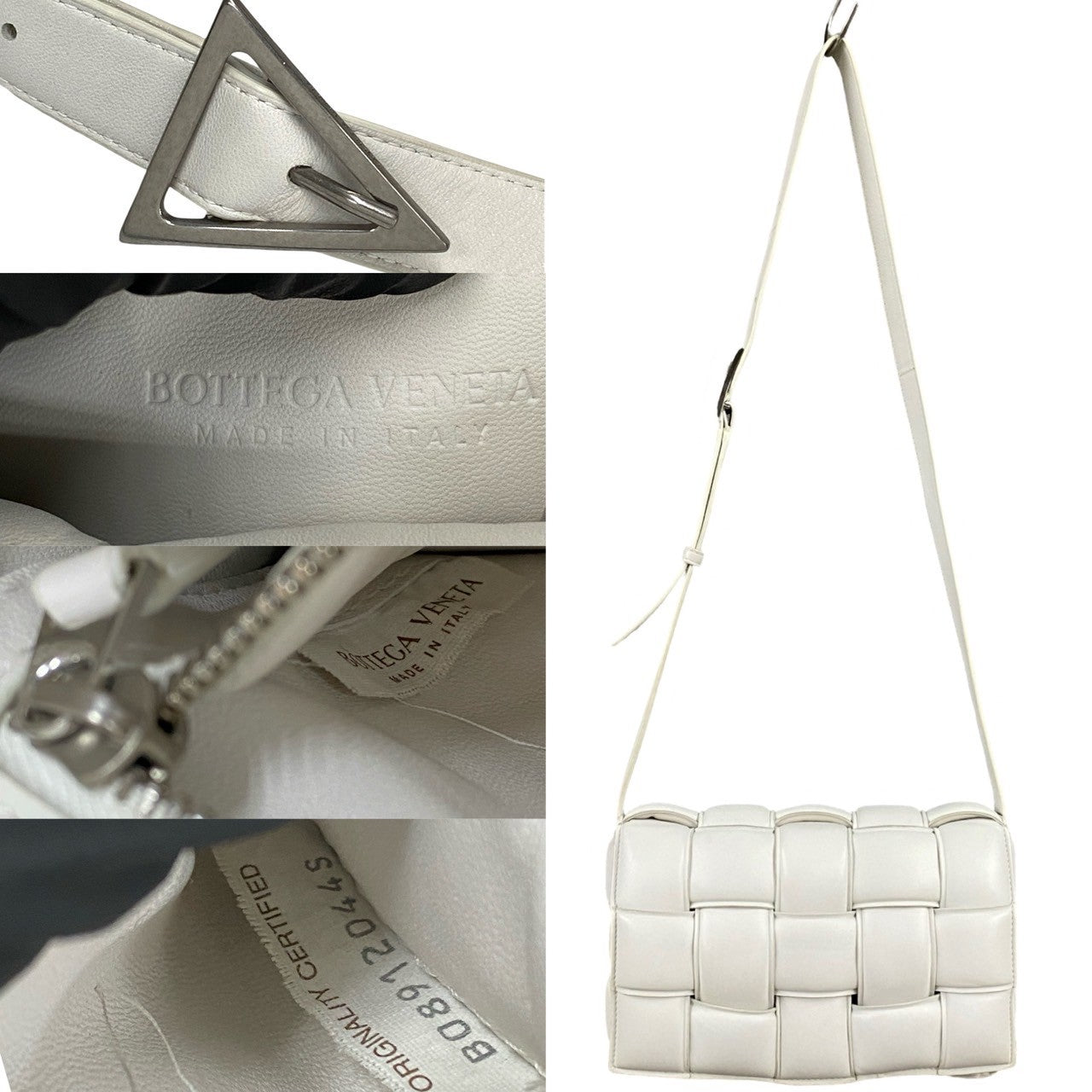 BOTTEGAVENETA Shoulder Bag leather white Padded cassette Women