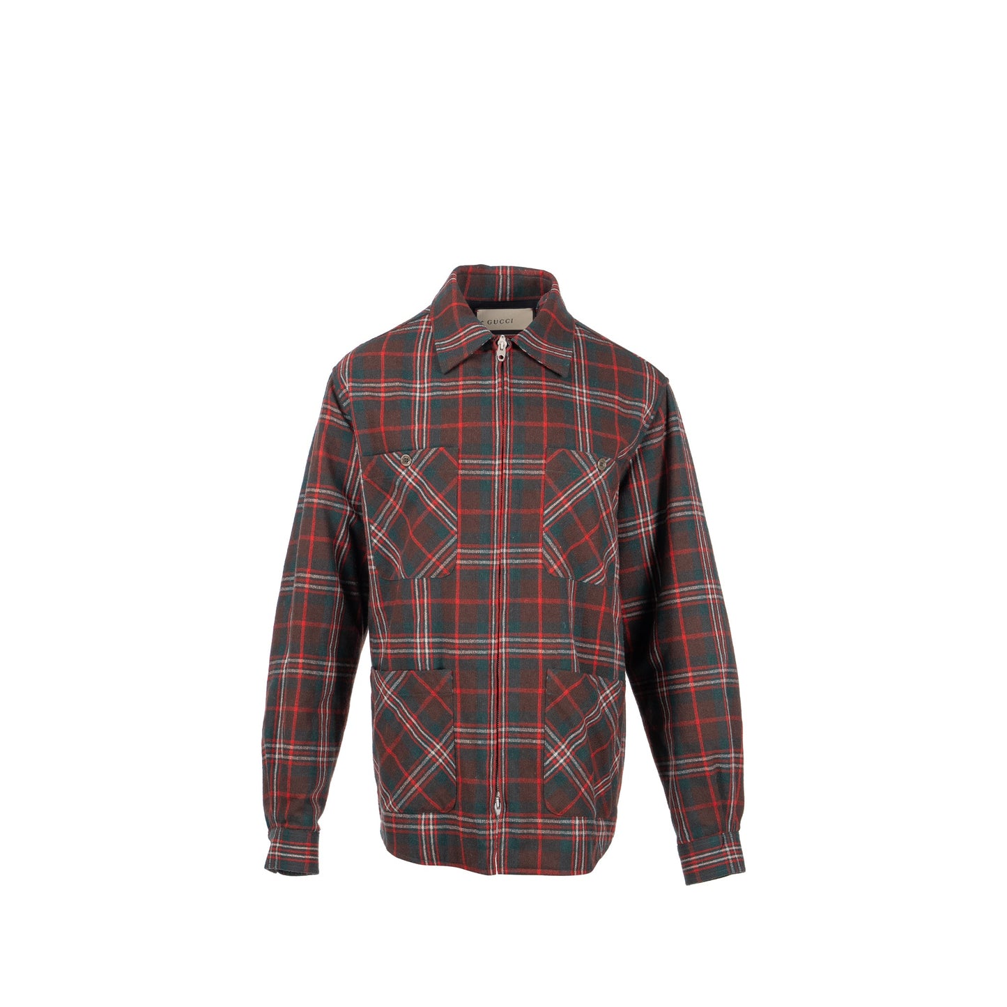GUCCI Size 46 Menâs Checked Wool Jacket Multicolour