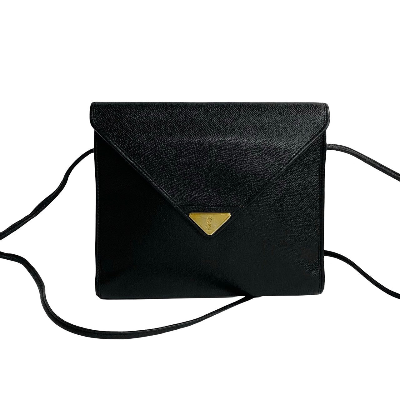 YVES SAINT LAURENT Shoulder Bag leather black YSL logo Women