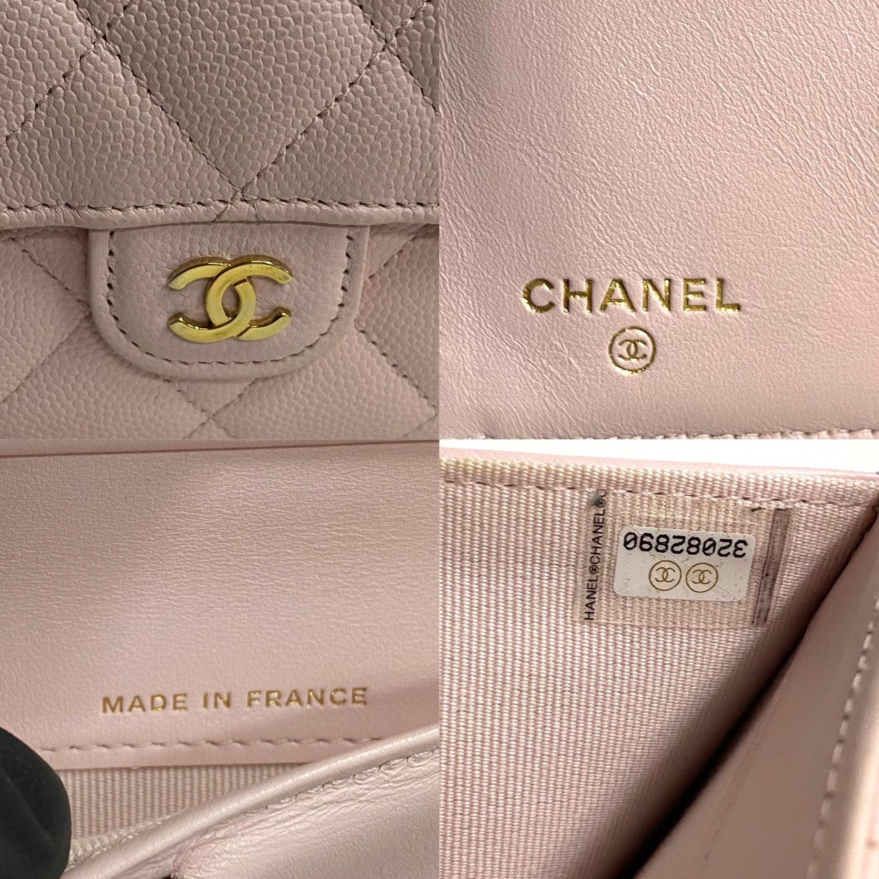 CHANEL Bifold Wallet Leather, Matte Caviar Skin pink Matrasse Women