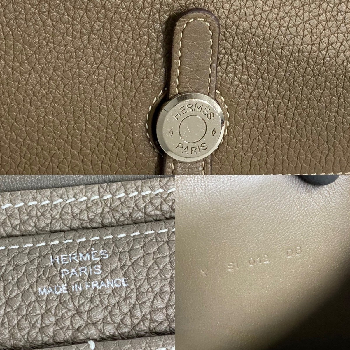 HERMES Bifold Wallet Taurillon Clemence Togon GM