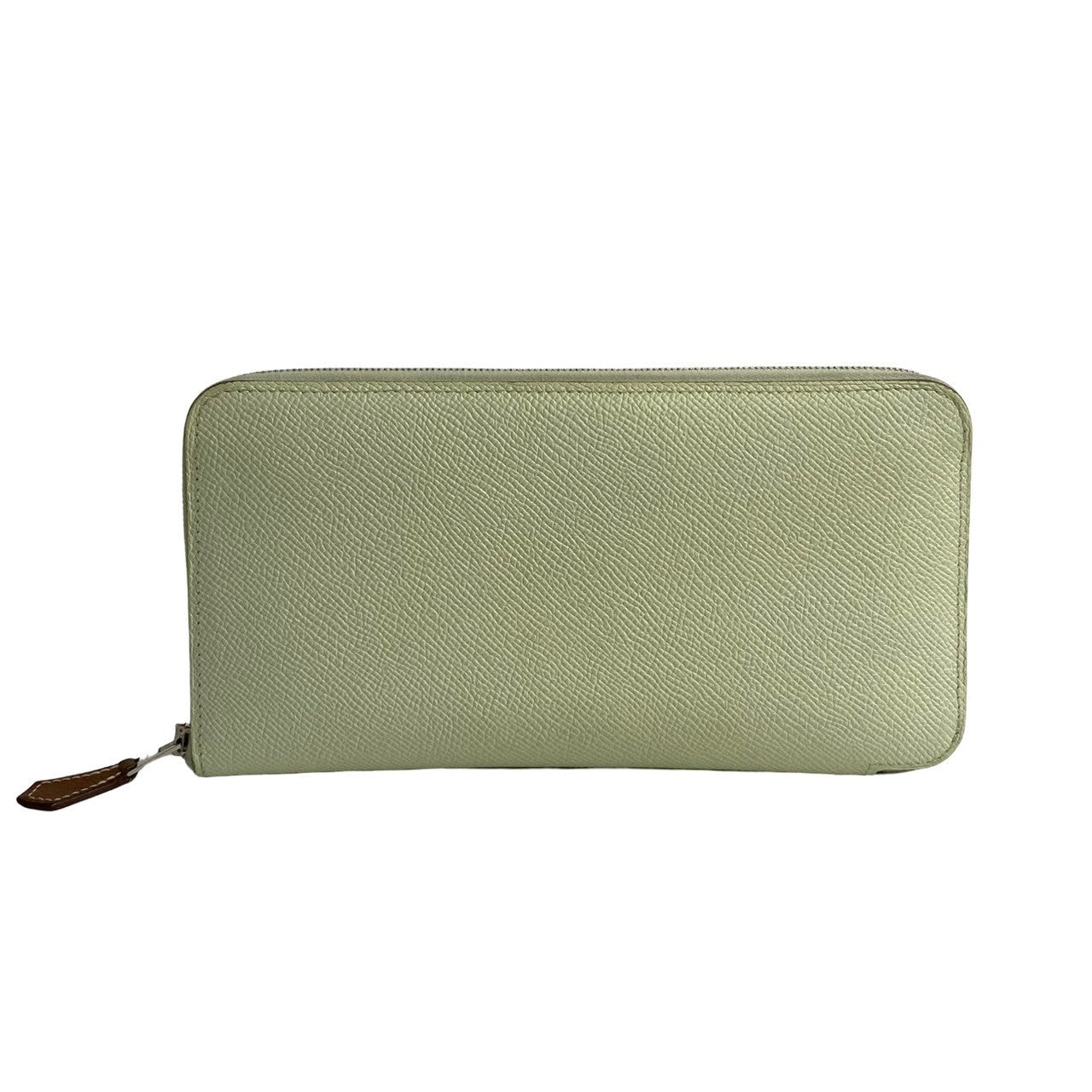 HERMES Bifold Wallet Epsom, Leather green Azap long silk in Women