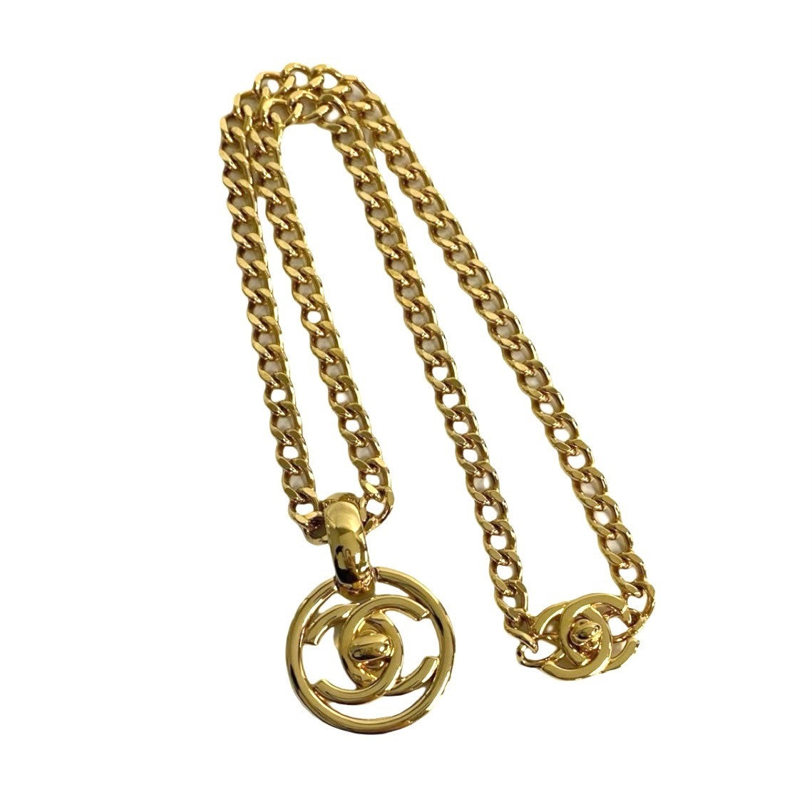 CHANEL Necklace Gold Plated gold