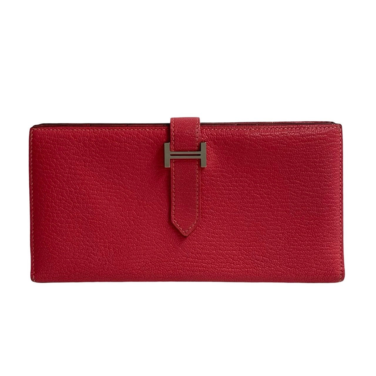 HERMES Bifold Wallet Shave pink Bane Souffle Women