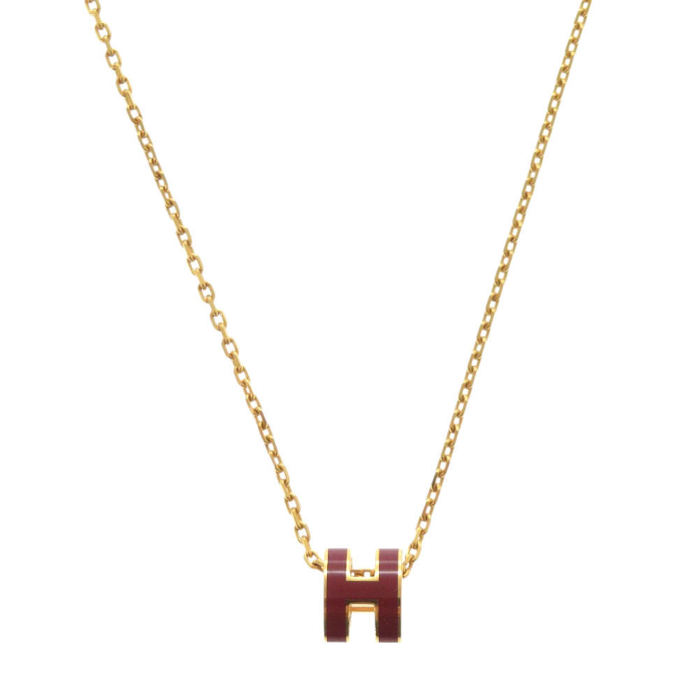 HERMES Necklace metal Bordeaux Mini Pop Ash H Women