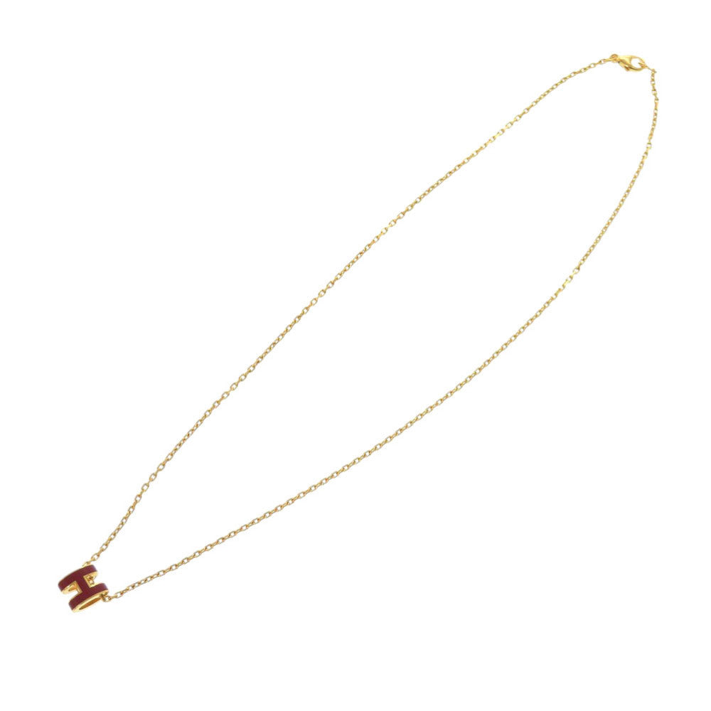 HERMES Necklace metal Bordeaux Mini Pop Ash H Women