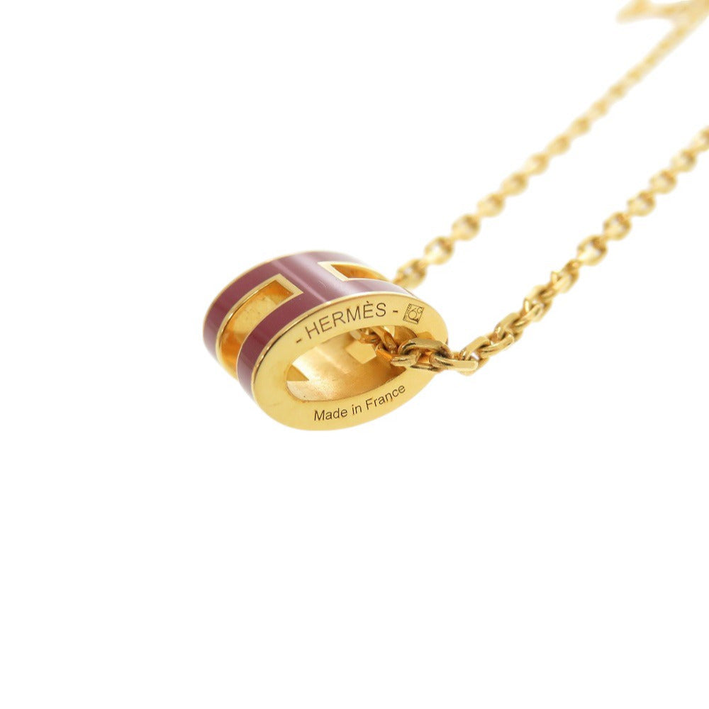HERMES Necklace metal Bordeaux Mini Pop Ash H Women