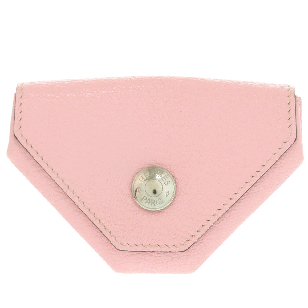 HERMES Coin case Shave pink Le Van Cator Women