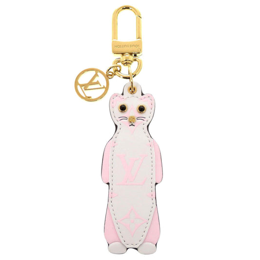 LOUIS VUITTON key ring M01563 leather white Hermine
