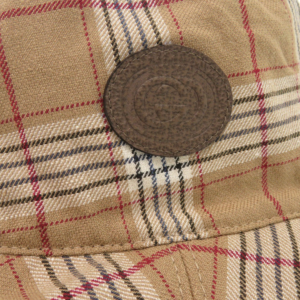 GUCCI Other hats GG Supreme Brown Reversible Bucket Hat Check Pattern mens