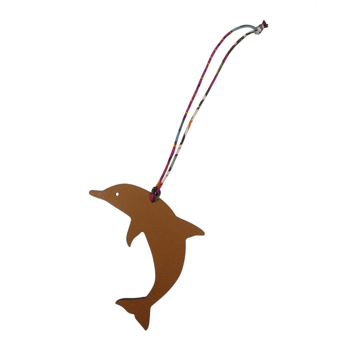 HERMES key ring Epsom Brown Petite Ash Dolphin unisex(Unisex)