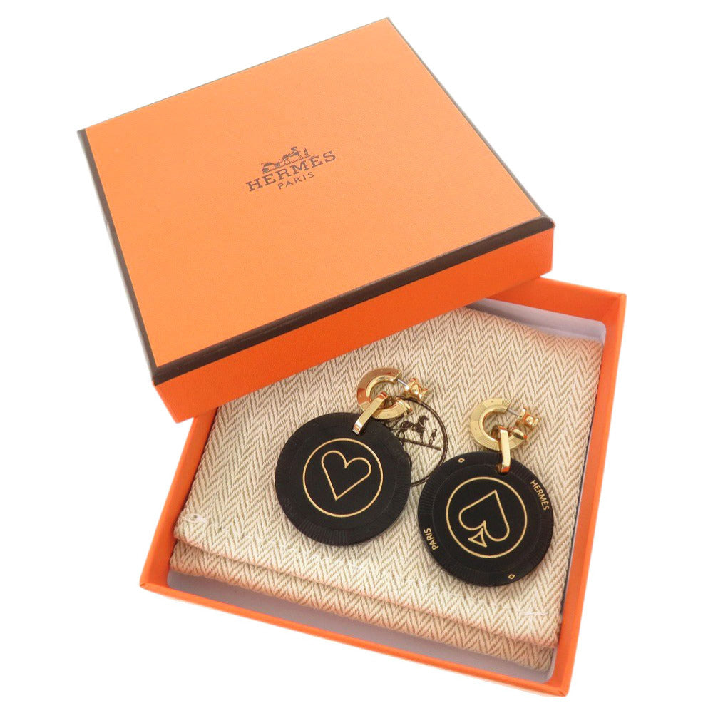 HERMES Pierce Buffalo horn Black type Fait vo jeux heart spade Women