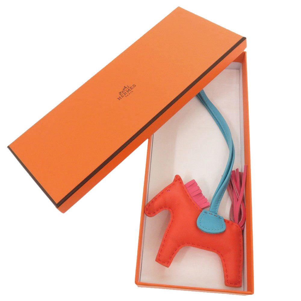 HERMES key ring Anyo Miro Orange poppy Rodeo PM charm unisex(Unisex)