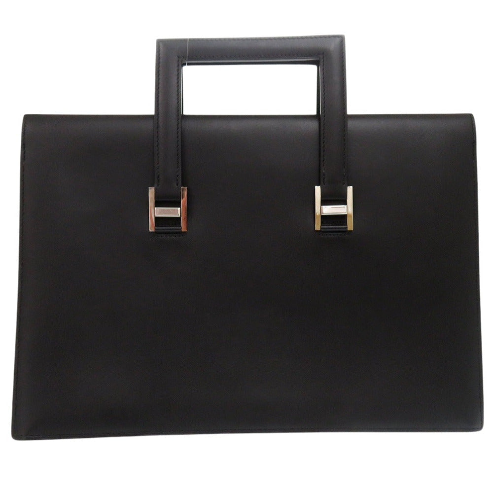 HERMES Briefcase leather black Business bag handbag 365PM mens