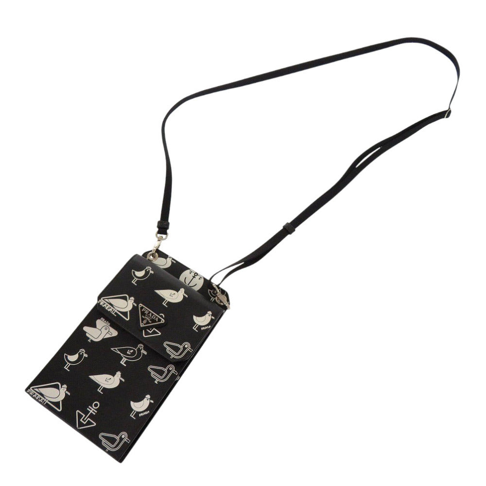 PRADA Shoulder Bag 2ZH068 Safiano leather black iPhone case Smartphone case