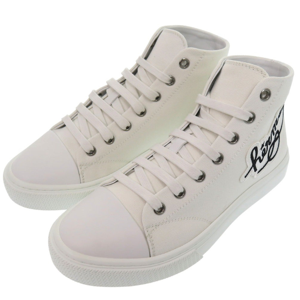 HERMES sneakers 241178Z Cotton canvas white Illico embroidered patch high top Iriko Women 37