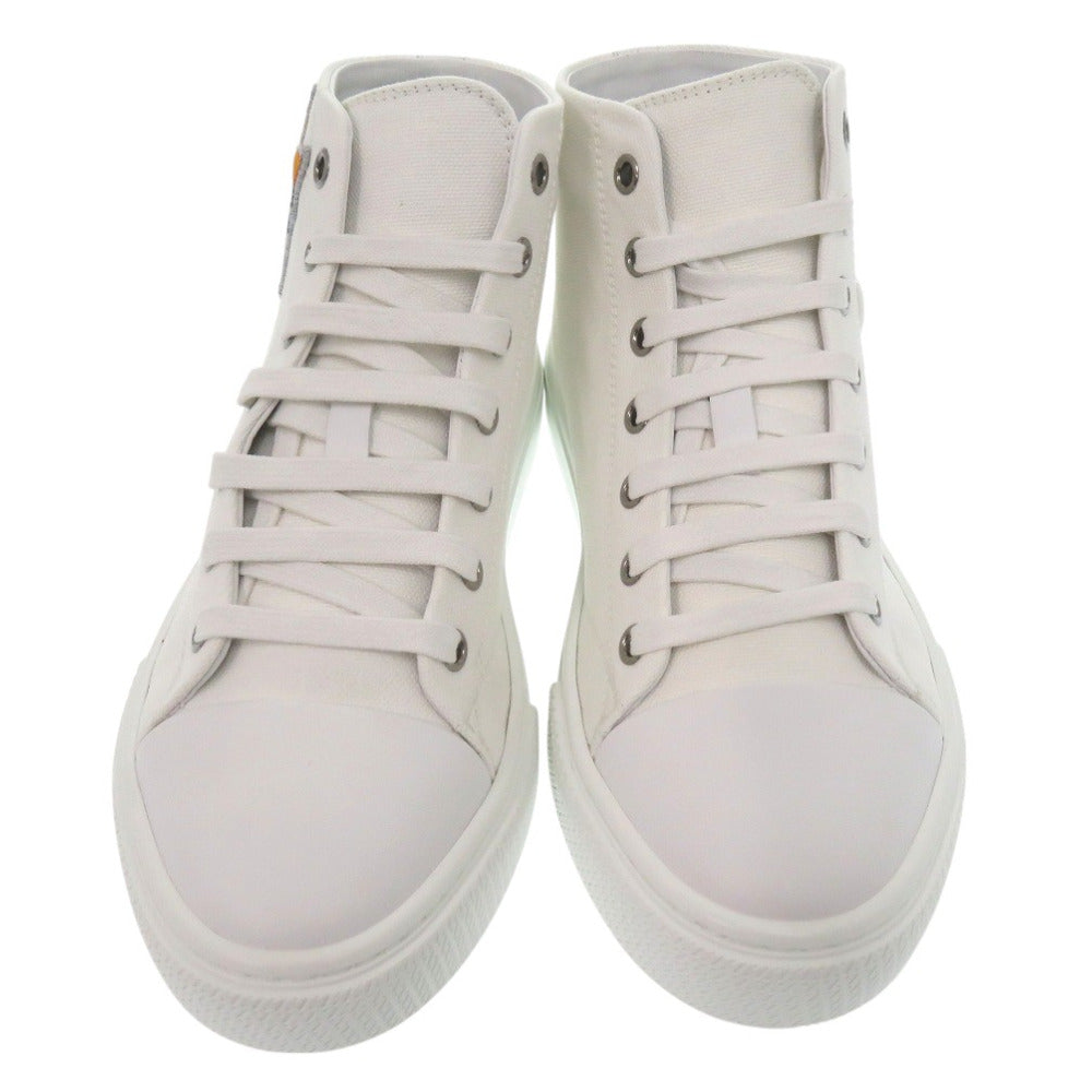 HERMES sneakers 241178Z Cotton canvas white Illico embroidered patch high top Iriko Women 37