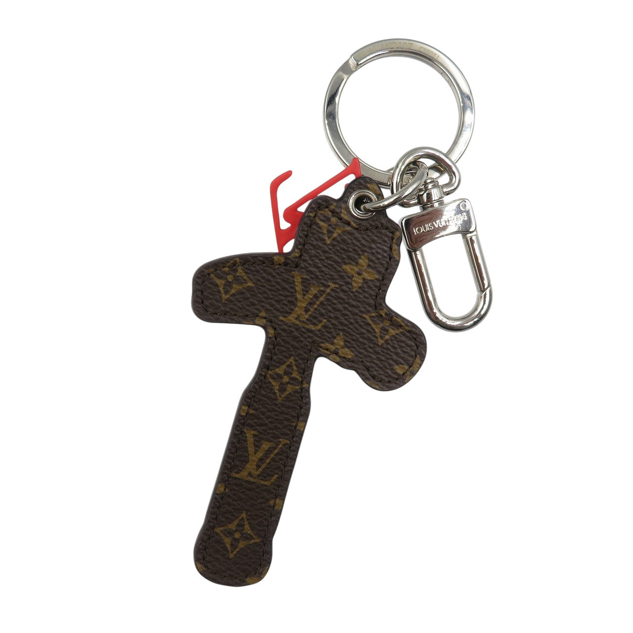 LOUIS VUITTON key ring MP3107 PVC, Metal white Monogram LV Comic Portocre Hammer