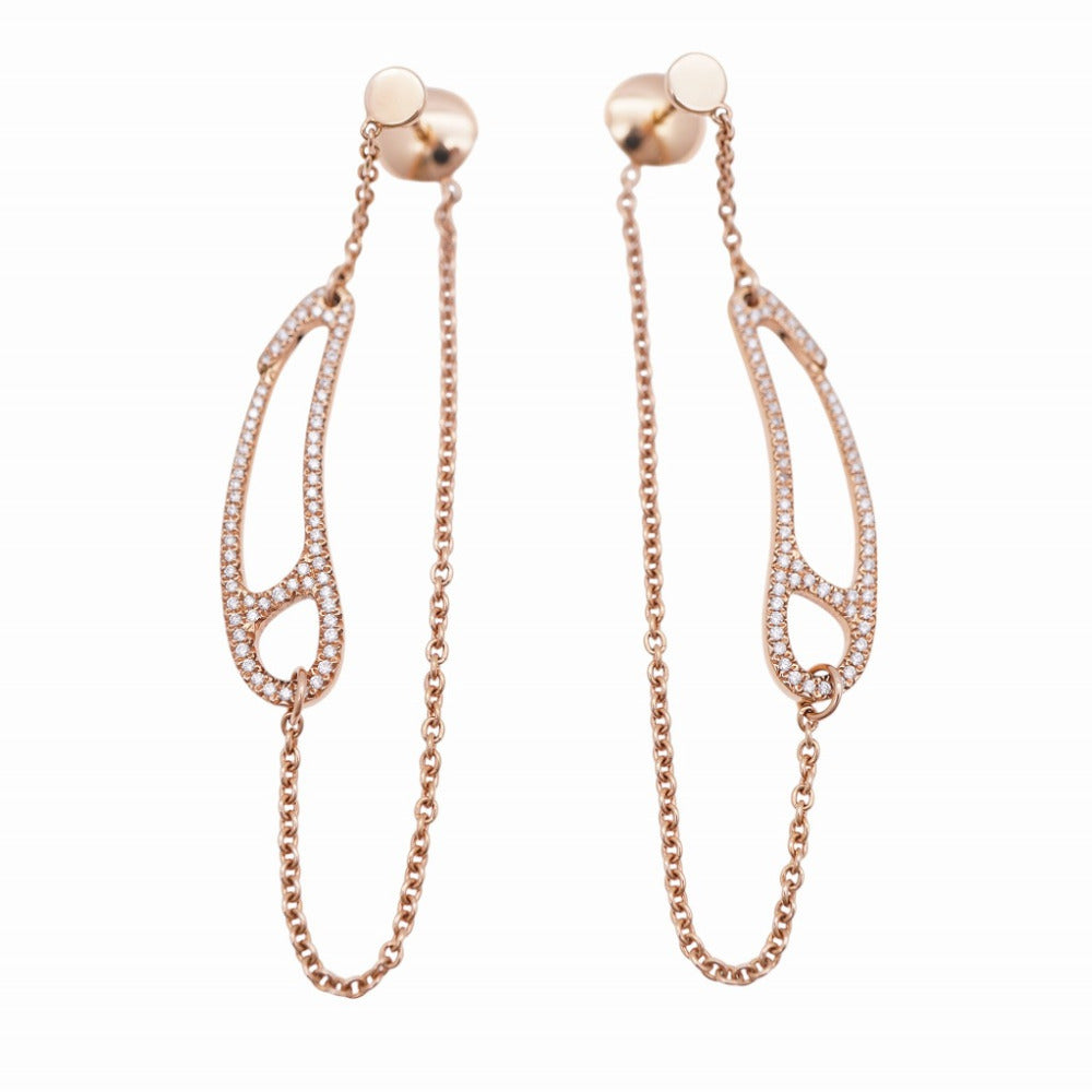 HERMES Pierce K18 Pink Gold Pink gold Diamond K18PG Pierce Women