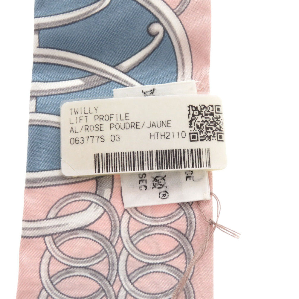 HERMES scarf silk Rose poodle Twilly lift profile Women
