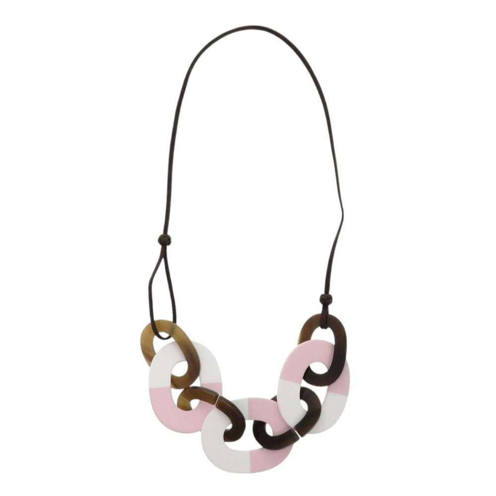 HERMES Necklace Buffalo Horn, Lacquer Brown Caramba Women