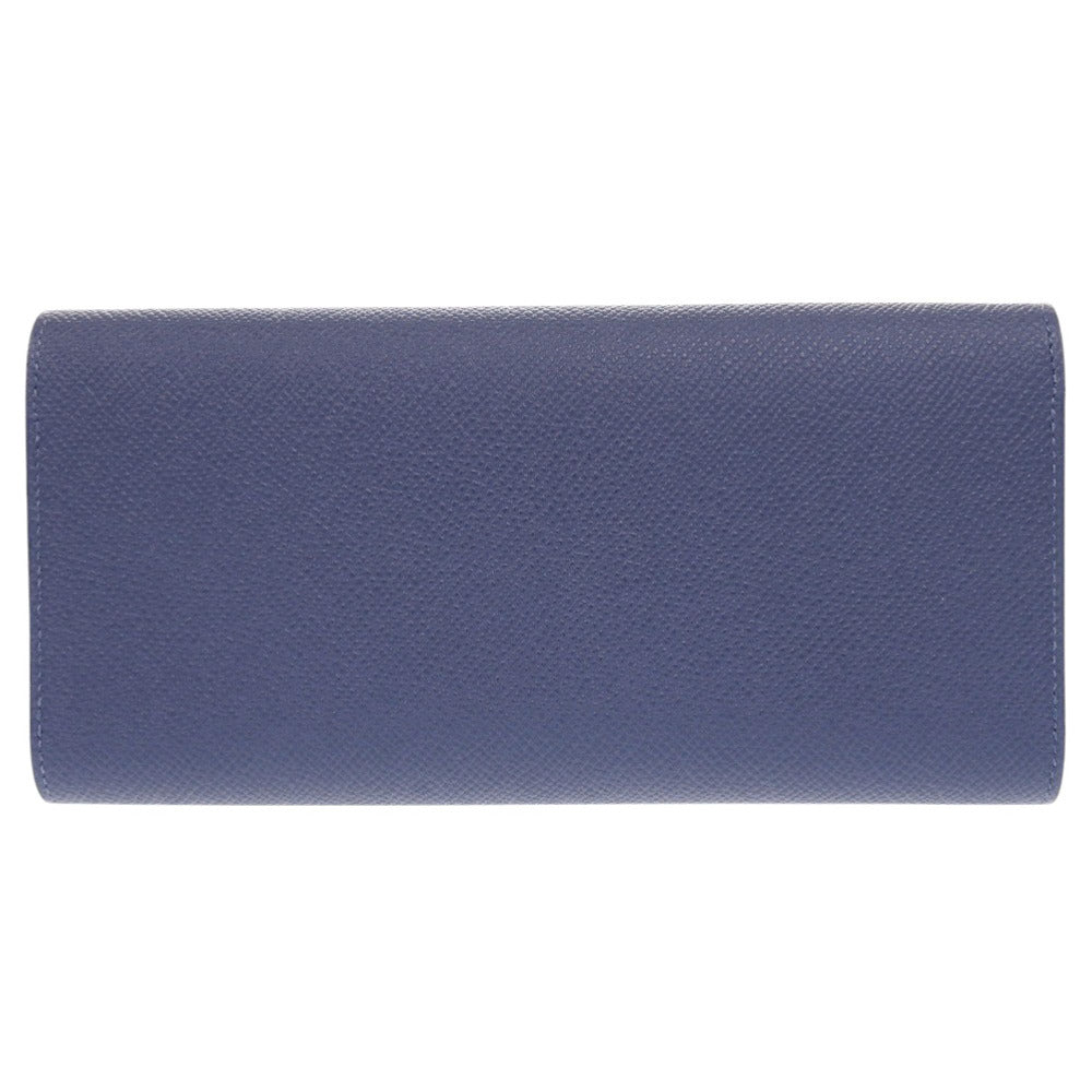 HERMES Long Wallet Purse Epsom Blue brighton Passan Long Sangle Caval Women