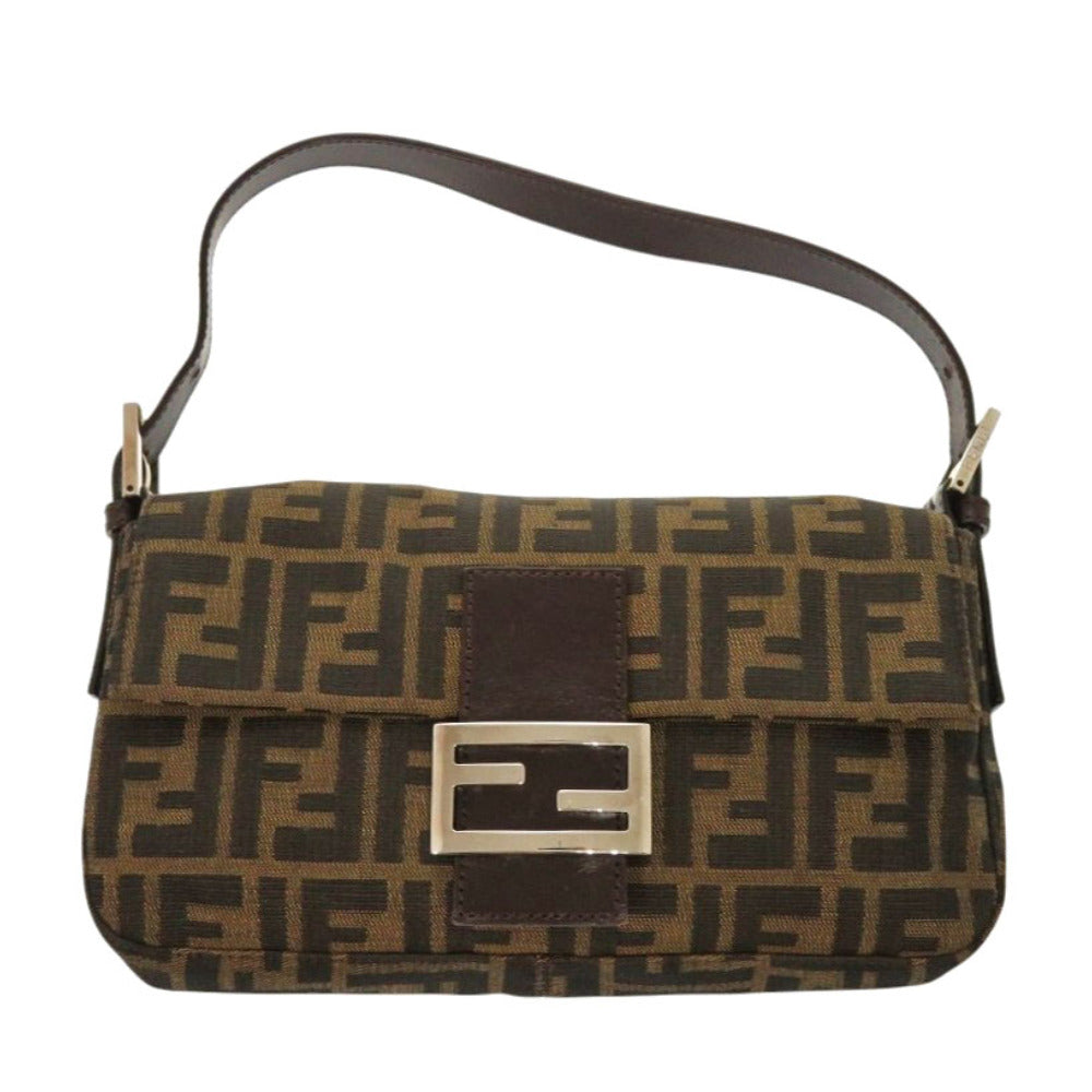 FENDI Shoulder Bag Canvas, Leather Brown Mamma Bucket Zucca Pattern