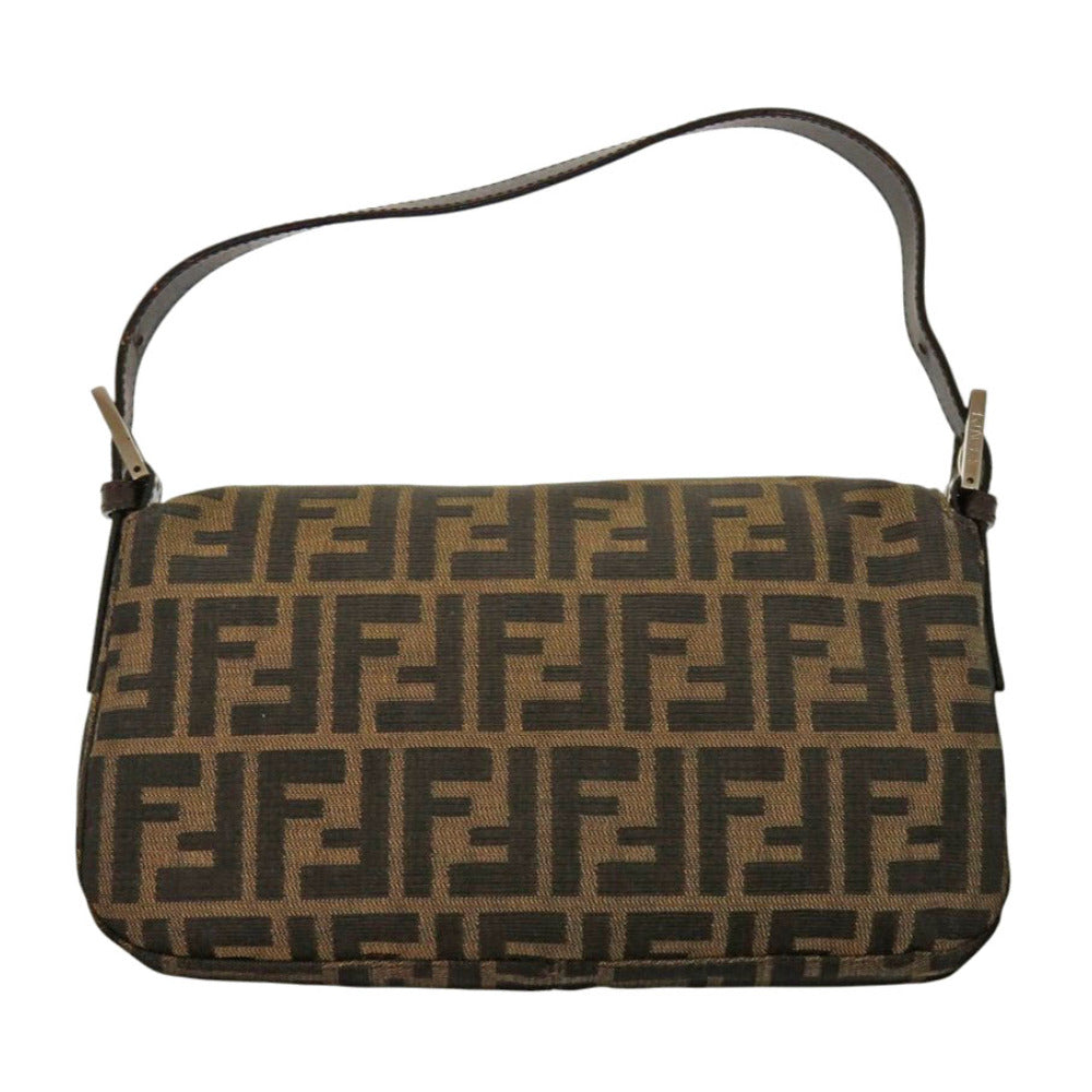 FENDI Shoulder Bag Canvas, Leather Brown Mamma Bucket Zucca Pattern