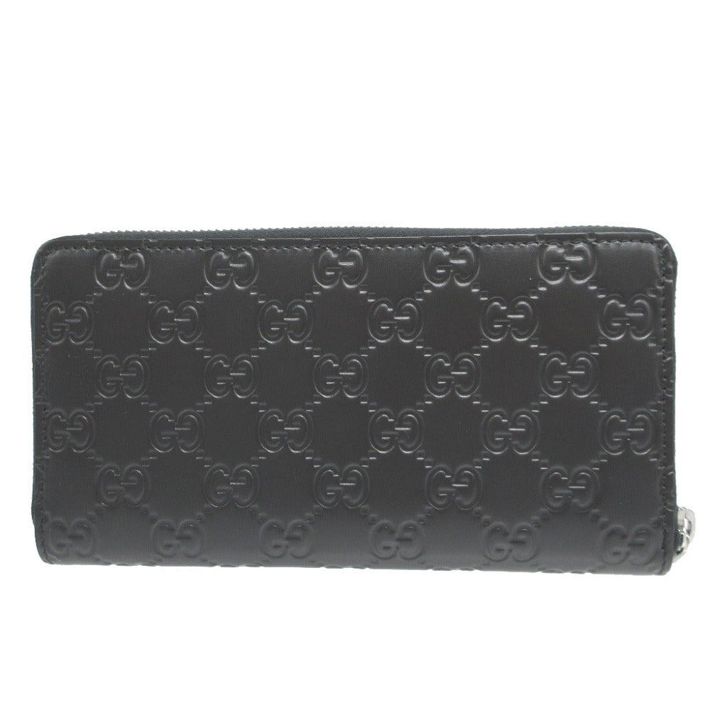 GUCCI Long Wallet Purse 307987 leather black Guccisima