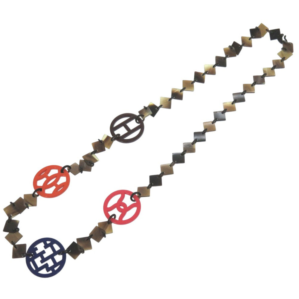 HERMES Necklace Buffalo horn multicolor Long necklace DIVA Women